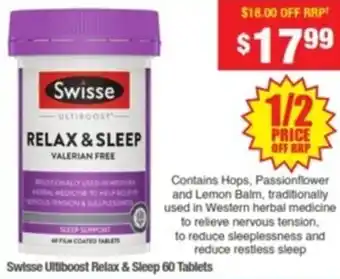 My Chemist Swisse Ultiboost Relax & Sleep 60 Tablets offer