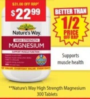 My Chemist **Nature's Way High Strength Magnesium 300 Tablets offer
