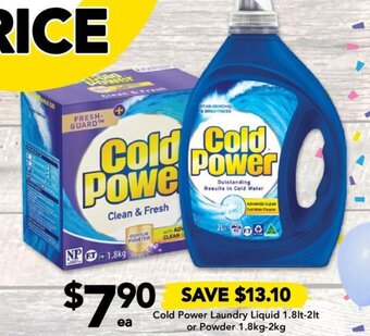 Drakes Cold Power Laundry Liquid 1.8lt-2lt or Powder 1.8kg-2kg offer