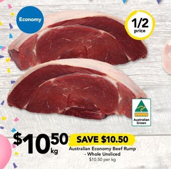 Drakes Australian Economy Beef Rump - Whole Unsliced offer
