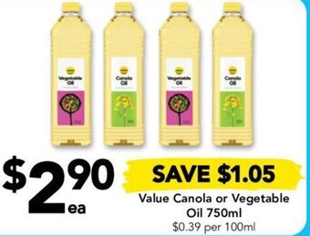 Drakes Value Canola or Vegetable Oil 750ml offer