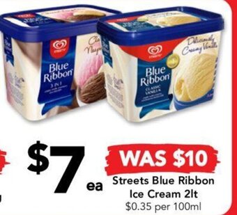 Drakes Streets Blue Ribbon Ice Cream 2lt offer