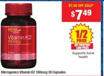My Chemist Microgenics Vitamin K2 180mcg 30 Capsules offer