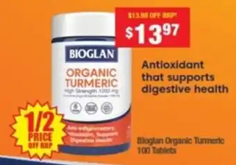 My Chemist Bloglan Organic Turmeric 100 Tablets offer