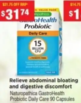 Naturopathica GastroHealth Probiotic Daily Care 90 Capsules