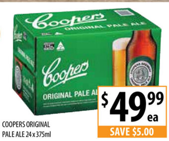 Supabarn Coopers Original Pale Ale 24x375ml offer