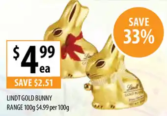 Supabarn Lindt Gold Bunny 100g offer