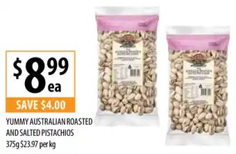 Supabarn Yummy Australian Roasted and Salted Pistachios 375g offer