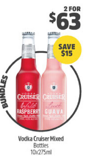 BWS Vodka Cruiser Mixed 10x275ml offer