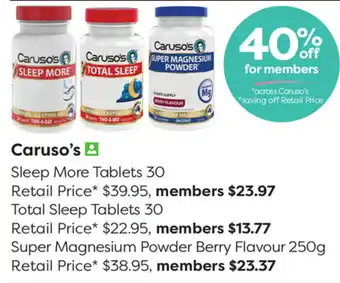 Caruso's Total Sleep Tablets 30