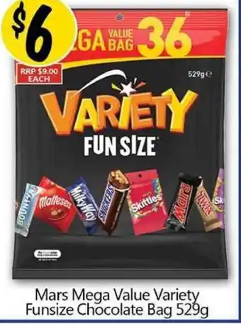 Mars Mega Value Variety Funsize Chocolate Bag 526g
