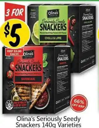 Olina's Seriously Seedy Snackers 140g
