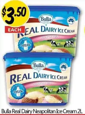 Bulla Real Dairy Neapolitan Ice Cream 2L