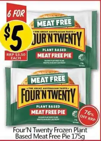 Four'N Twenty Frozen Plant Based Meat Free Pie 175g
