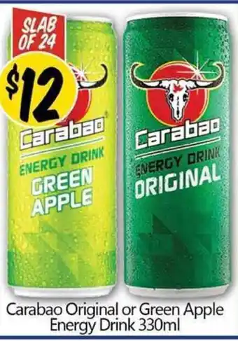 Not Quite Right Carabao Original or Green Apple Energy Drink 330ml offer