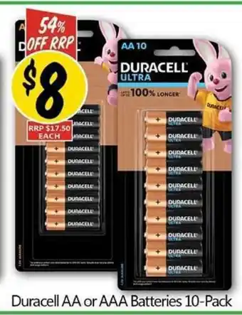 Duracell AA or AAA Batteries 10-Pack