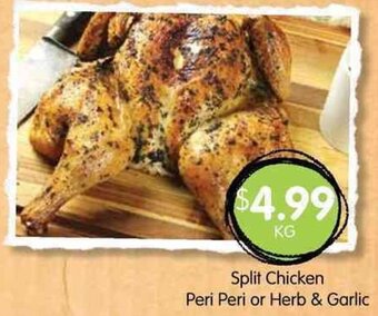 Spudshed Split Chicken Peri Peri or Herb & Garlic offer