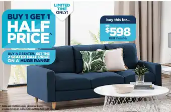 Amart Furniture Keller 3 Seater Sofa offer