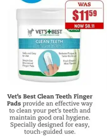 Pets Domain Vet's Best Clean Teeth Finger Pads offer
