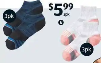 ALDI Adult's Fitness Socks 3Pk 6-10 or 11-14 offer