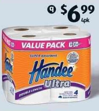 ALDI Handee Paper Towel Double Length 4Pk offer