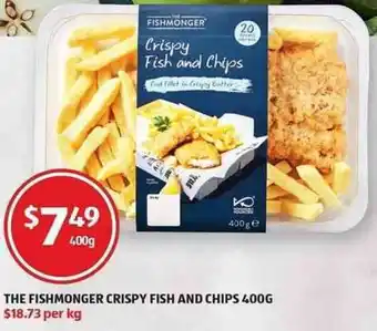 ALDI The Fishmonger Crispy Fish and Chips 400g offer
