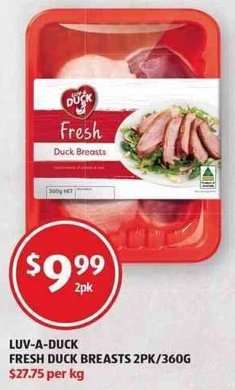 ALDI Luv-a-Duck Fresh Duck Breasts 2pk/360g offer