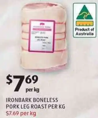 ALDI Ironbark Boneless Pork Leg Roast offer