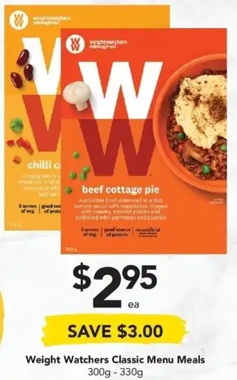 Drakes Weight Watches Classic Menu Meals 300g-330g offer