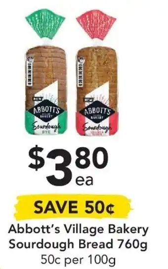 Drakes Abbott's Village Bakery Sourdough Bread 760g offer