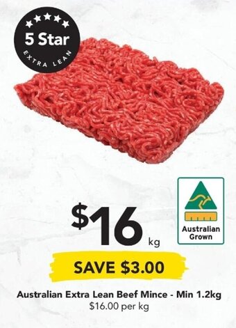 Drakes Australian Extra Lean Beef Mince - Min 1.2kg offer