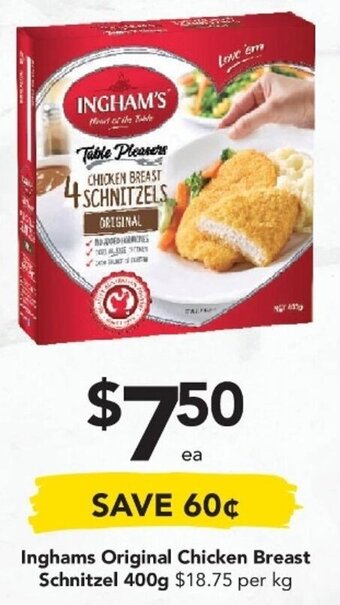 Drakes Inghams Original Chicken Breast Schnitzel 400g offer