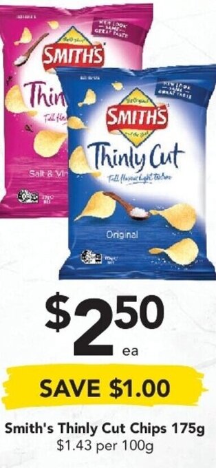 Drakes Smith's Thinly Cut Chips 175g offer