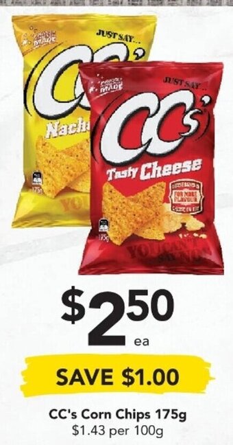 Drakes CC's Corn Chips 175g offer