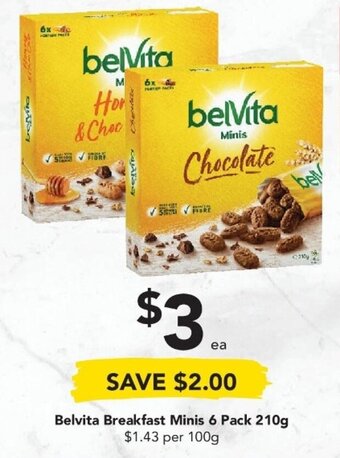 Drakes Belvita Breakfast Minis 6 Pack 210g offer