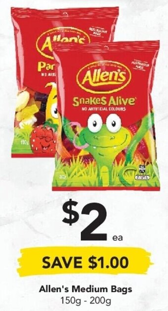 Drakes Allen's Medium Bags 150g - 200g offer