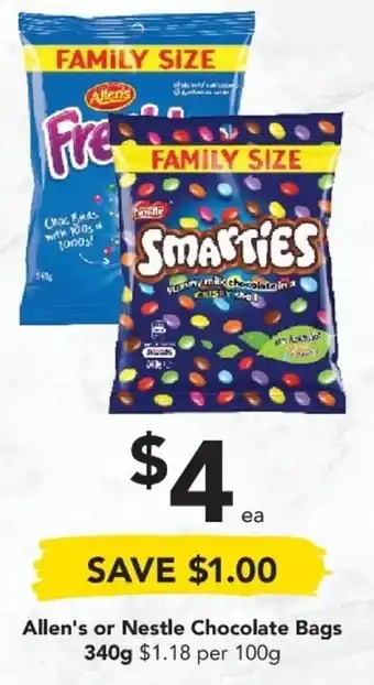 Drakes Allen's Nestle Chocolate Bags 340g offer