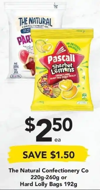 Drakes The natural Confectionery Co 220g-260g or Hard Lolly Bags 192g offer