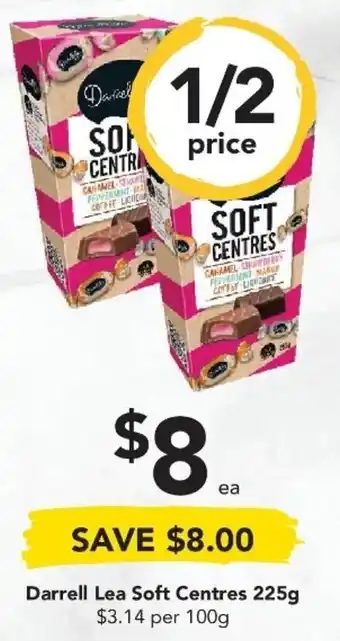 Drakes Darrell Lea Soft Centres 225g offer