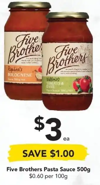 Drakes Five Brothers Pasta Sauce 500g offer