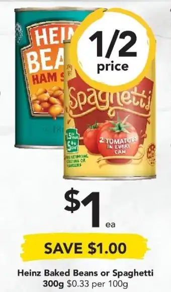 Drakes Heinz Baked Beans or Spaghetti 100g offer