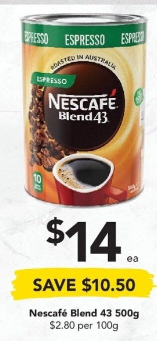 Drakes Nescafé Blend 43 500g offer
