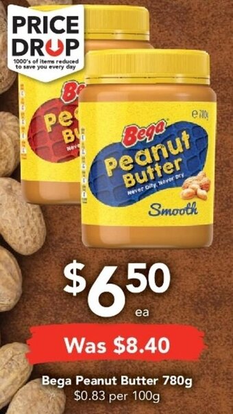 Drakes Bega Peanut Butter 780g offer
