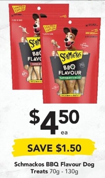 Drakes Schmackos BBQ Flavour Dog Treats 70g - 130g offer