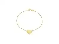 Bevilles Jewellery 9ct Yellow Gold Silver Infused Singapore and Puff Heart Bracelet offer