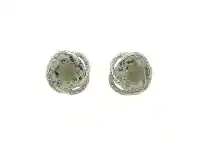 Bevilles Jewellery 9ct Yellow Gold Green Amethyst Earrings with Diamonds offer