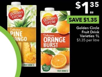 Ritchies Golden Circle Fruit Drink Varieties 1L offer
