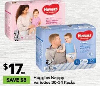 Ritchies Huggies Nappy Varieties 30-54 Packs offer