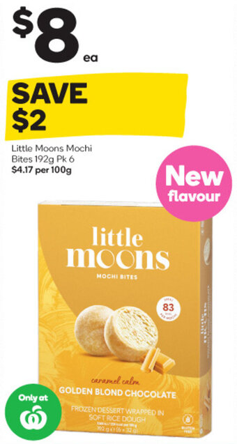 Woolworths Little Moons Mochi Bites 192g Pk 6 offer