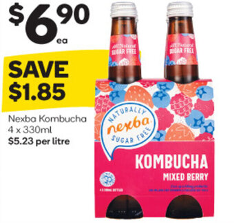 Woolworths Nexba Kombucha 4 x 330ml offer